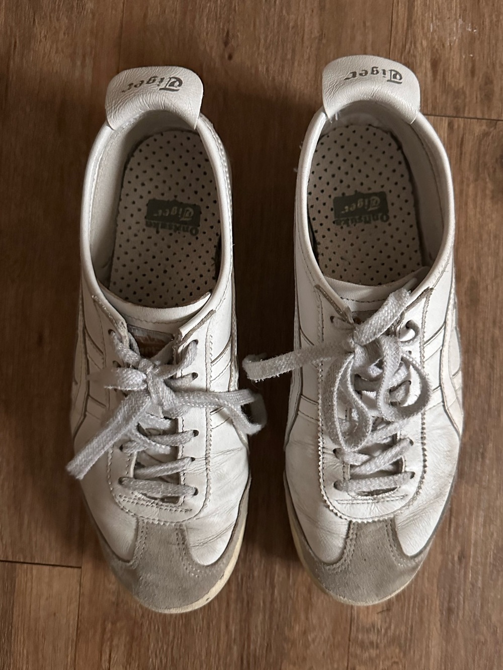 Onitsuka Tiger by Asics Women's White Leather & Suede Lace-Up Sneakers